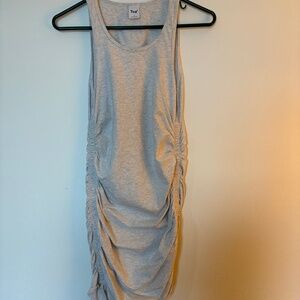 Ladies Tna Medium Aritzia grey Chill Malibu dress tank dress ruched vacation‎